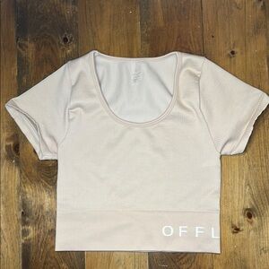 OFFLINE By Aerie Ribbed Seamless Crop Top Tee - Light Pink